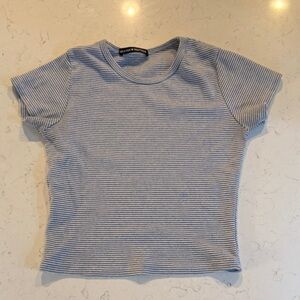 Brandy Melville Striped Blue and White Top